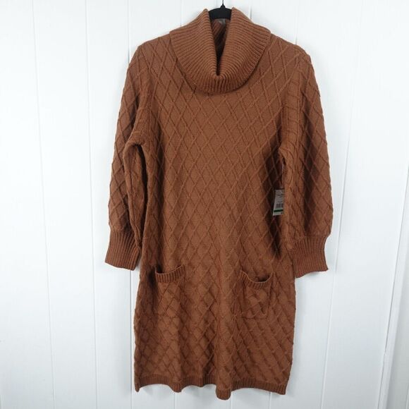 Jessica Howard Womens Mockneck Knee Length Sweaterdress Large - Picture 1 of 9